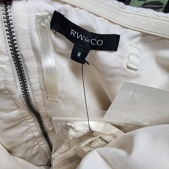 𝅺RW&CO White Lace Cotton Strapless Fit & Flare Mini Dress Size 8 - Picture 12 of 16